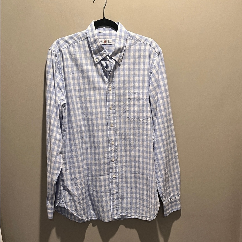 Alan Paine of London Classic Light Blue Checkered Men's Shirt